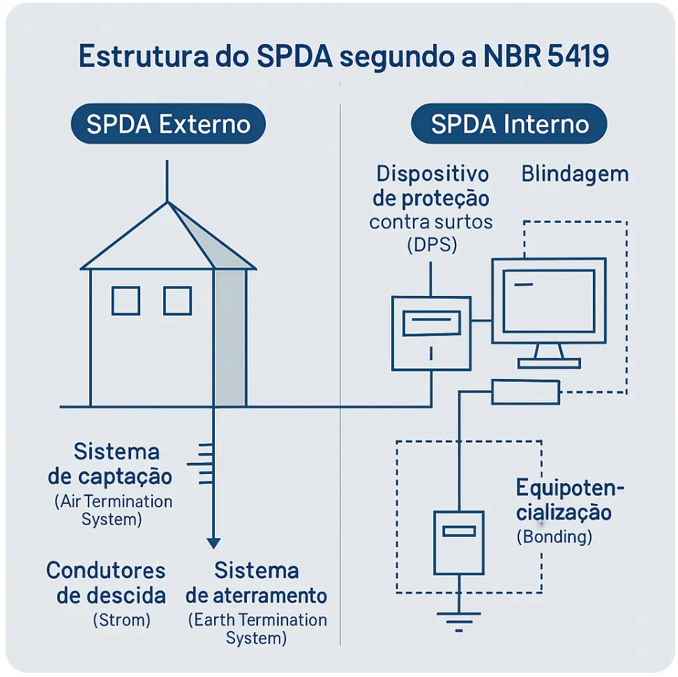 estrutura do SPDA segundo a NBR 5419